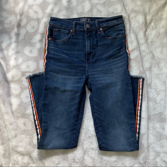 Abercrombie and Fitch Simone High Rise Ankle Pinstripe Jeggings Size 27 - Picture 1 of 14